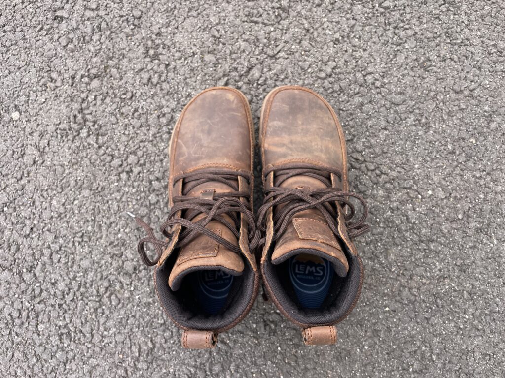 lems boulder summit waterproof boot above view
