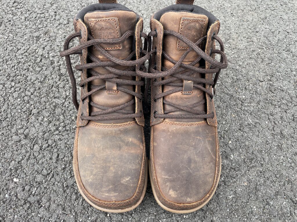 lems boulder summit waterproof boot top view